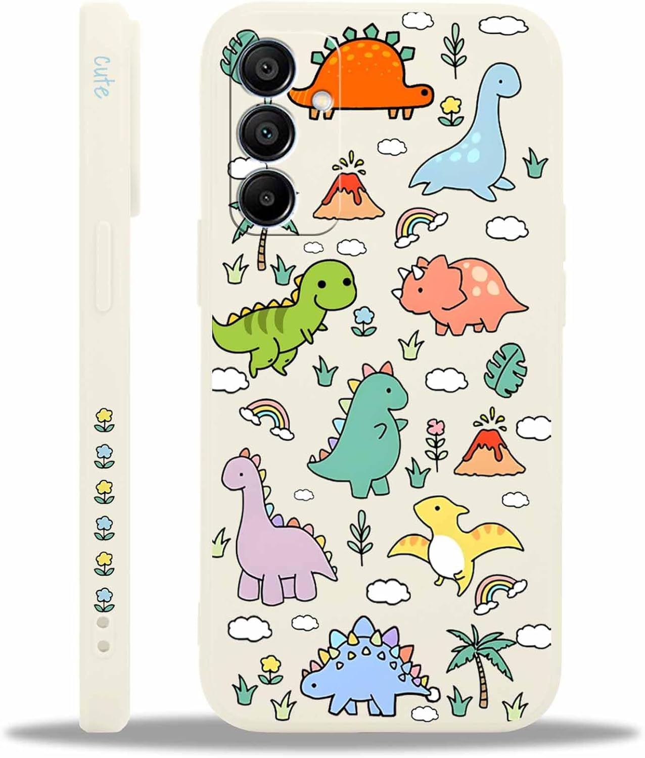 Yoedge Mobile Phone Case for Samsung Galaxy A55 5G Case, Aesthetic Flowers Daisy Heart Pattern Cute Design Girls Women Cover, Silicone Shockproof Case Scratch-Resistant Protective Case for Samsung A55