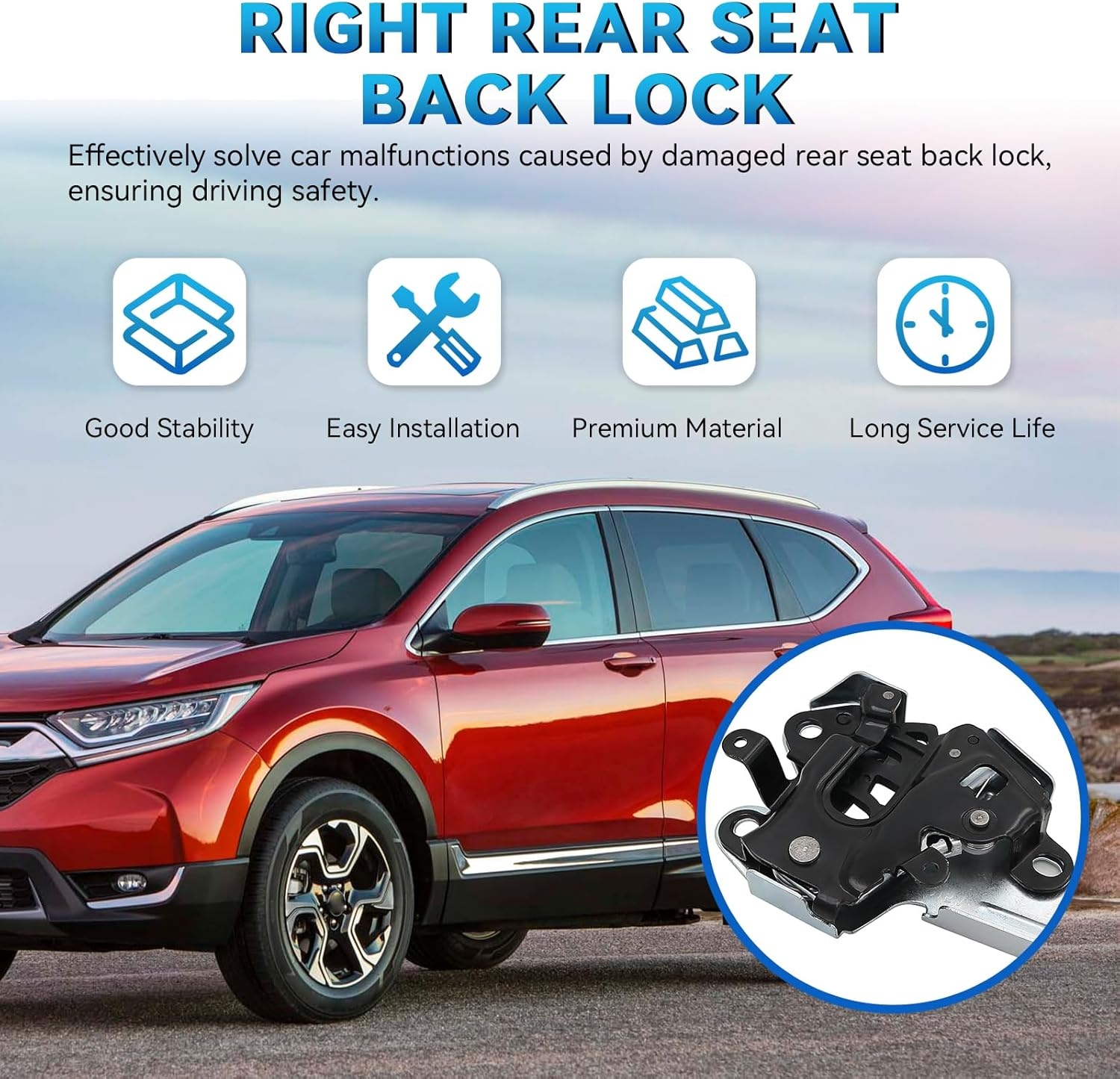 Right Rear Seat Back Lock Compatible with 2012-2017 Honda CRV CR-V Replace 82220-T0A-A01 82220-T0A-A02 82220-T0A-A03 image number 6