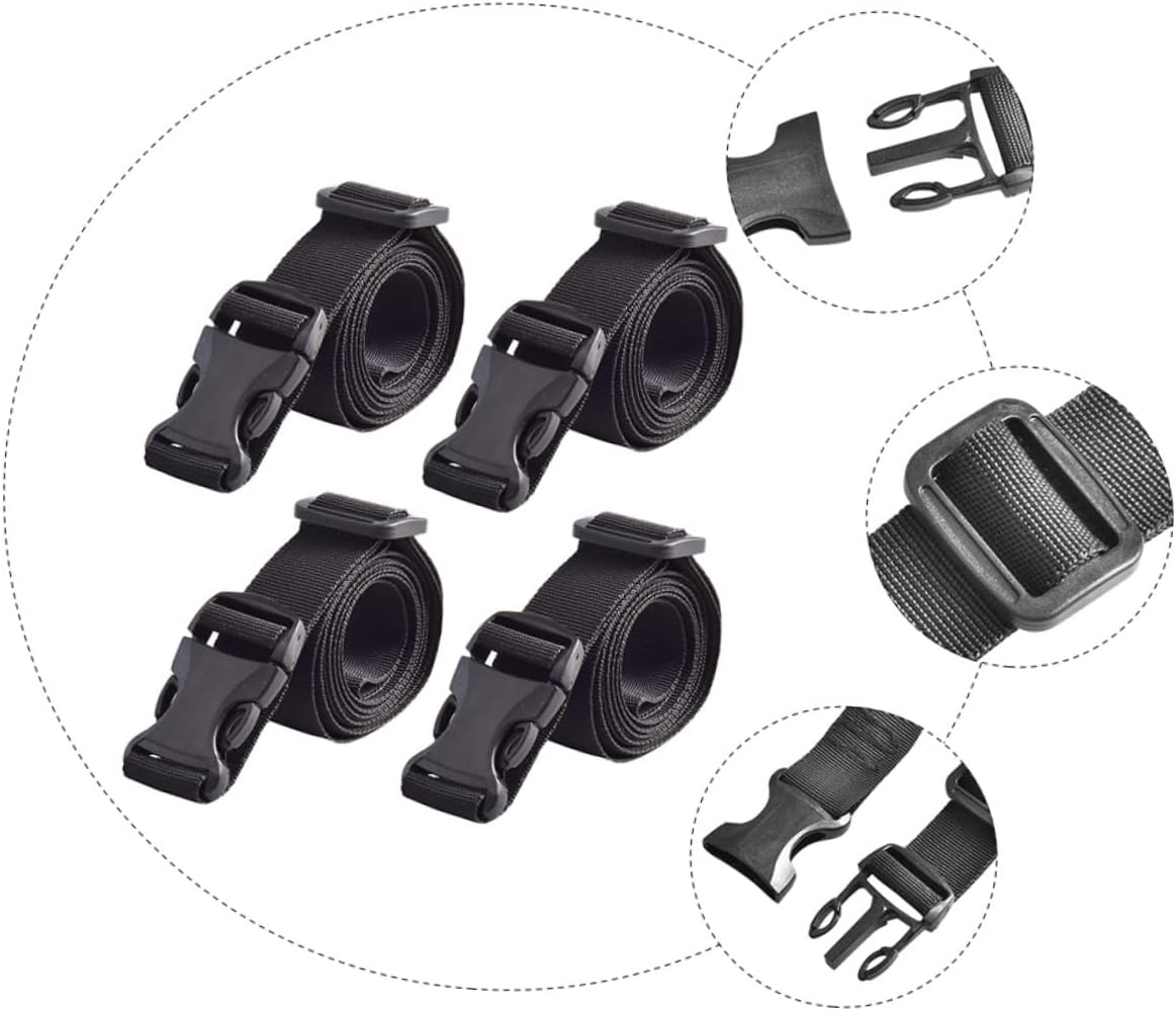 COLLBATH 3Sets Sturdy Lashing Straps for Luggage Luggage Strap Ratchet Outdoor Belt Travel Safety Accessories 4Pcs*3 image number 6