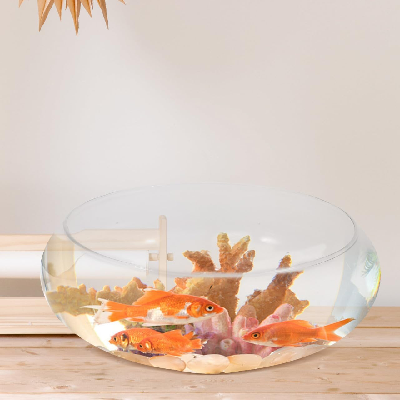 Betta Tank Glass Fish Bowl Flower Glass Vase Bowl Clear Wide Mouth round Vase Terrarium Air Plant Hydroponic Succulent Planter Floral Container Vase for Home Office Wedding L image number 4