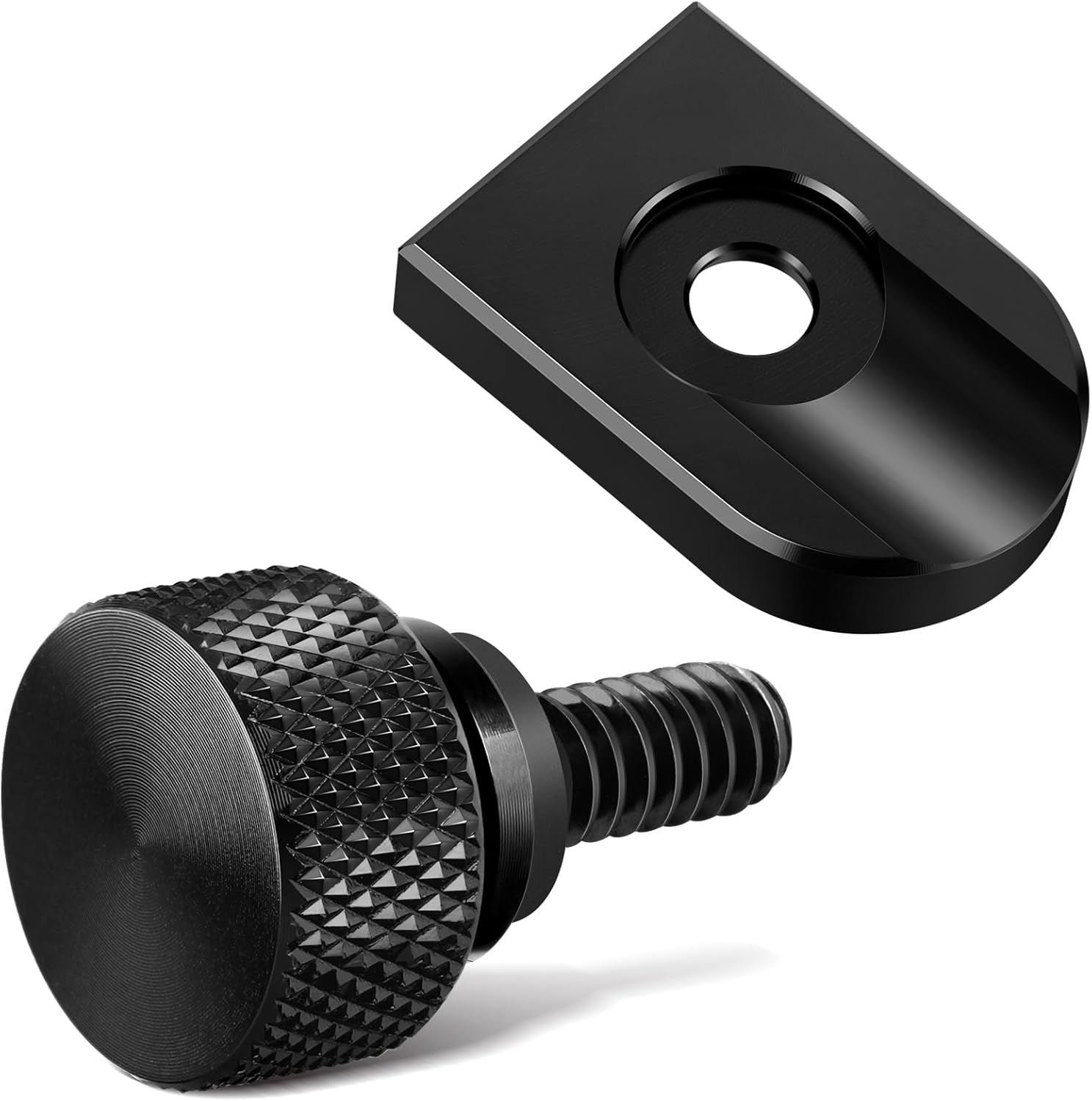 Amazicha Chrome Stainless Steel Seat Bolt Tab Screw Mount Knob Cover Compatible for Harley Davidson Sportster Softail Touring Dyna 1996-2022