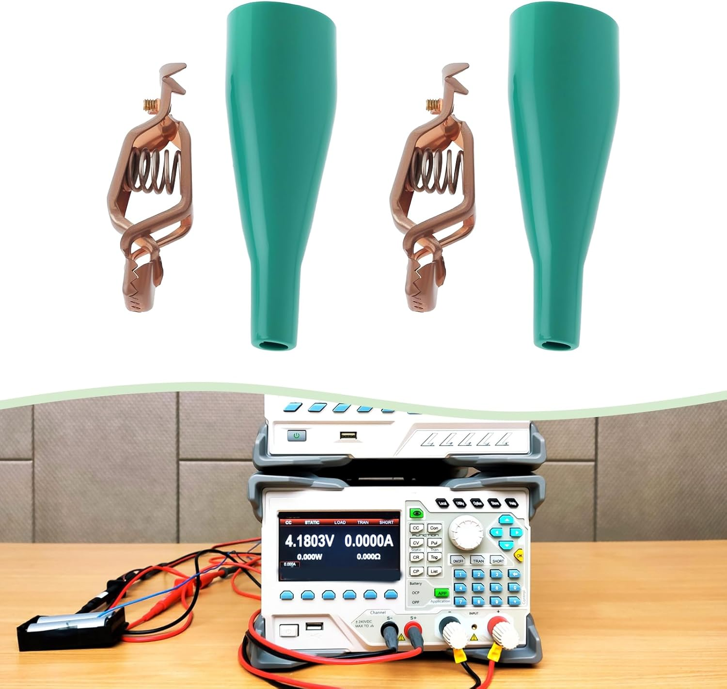 2X 75A 16Mm Copper Heavy-Duty Battery Clips with Green Clip Insulator for Charging Testing and Starting of Vehicles Ships image number 5