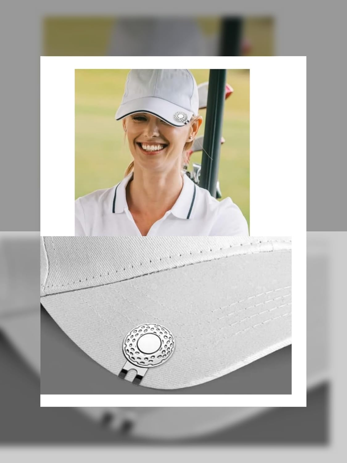 Magnetic Golf Hat Clips, 4 Pcs Ball Marker Holder, Golf Ball Marker Hat Clip, Silver Ball Marker Holders for Golf Gloves, Hat, Men Women Golf Lovers 26Mm image number 4