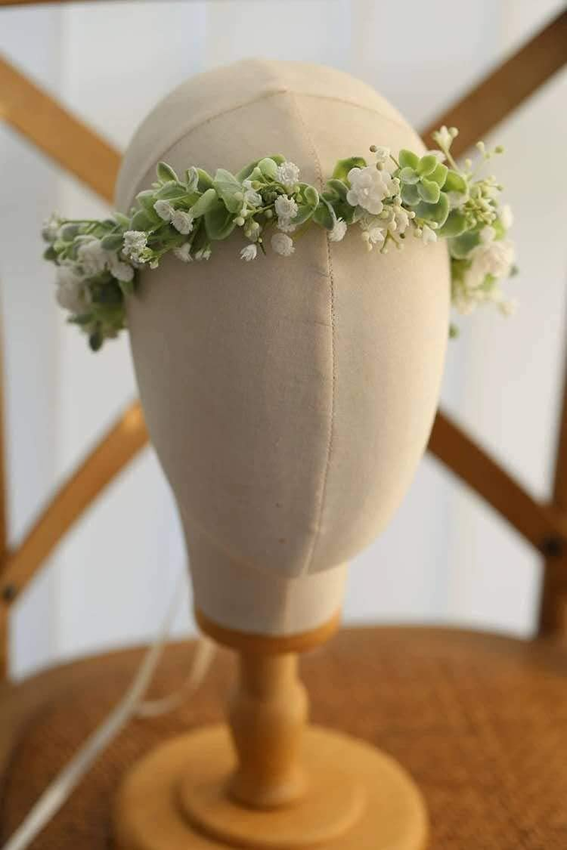HJYHYN Flower Crown Boho Flower Wreath Artificial Floral Crown Bridal Headpiece Greenery Crown for Wedding Ceremony Party Festival