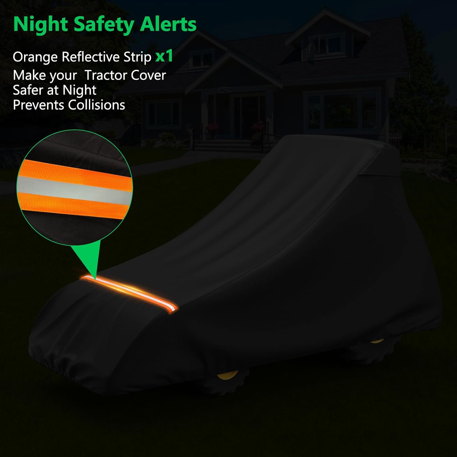 Akefit Tractor Cover,Tractor Covers Waterproof Heavy Duty,420D Oxford Waterproof, Dustproof, UV Protection Universal Tractor Cover with Reflective Strip,189.3''Lx76.3''Wx86.2''H