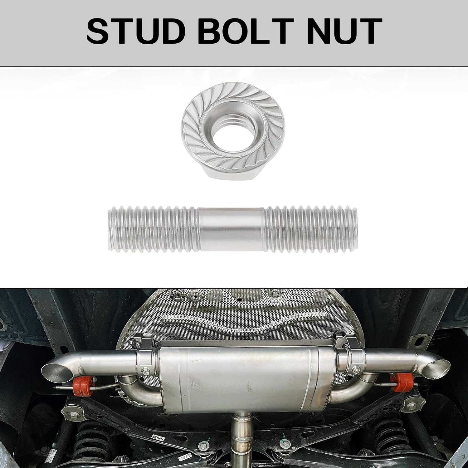 Exhaust Manifold Stud Kit - 10 Sets M8X1.25 Double Ended 42Mm Stainless Steel for Automotive Exhaust and Intake Systems image number 3