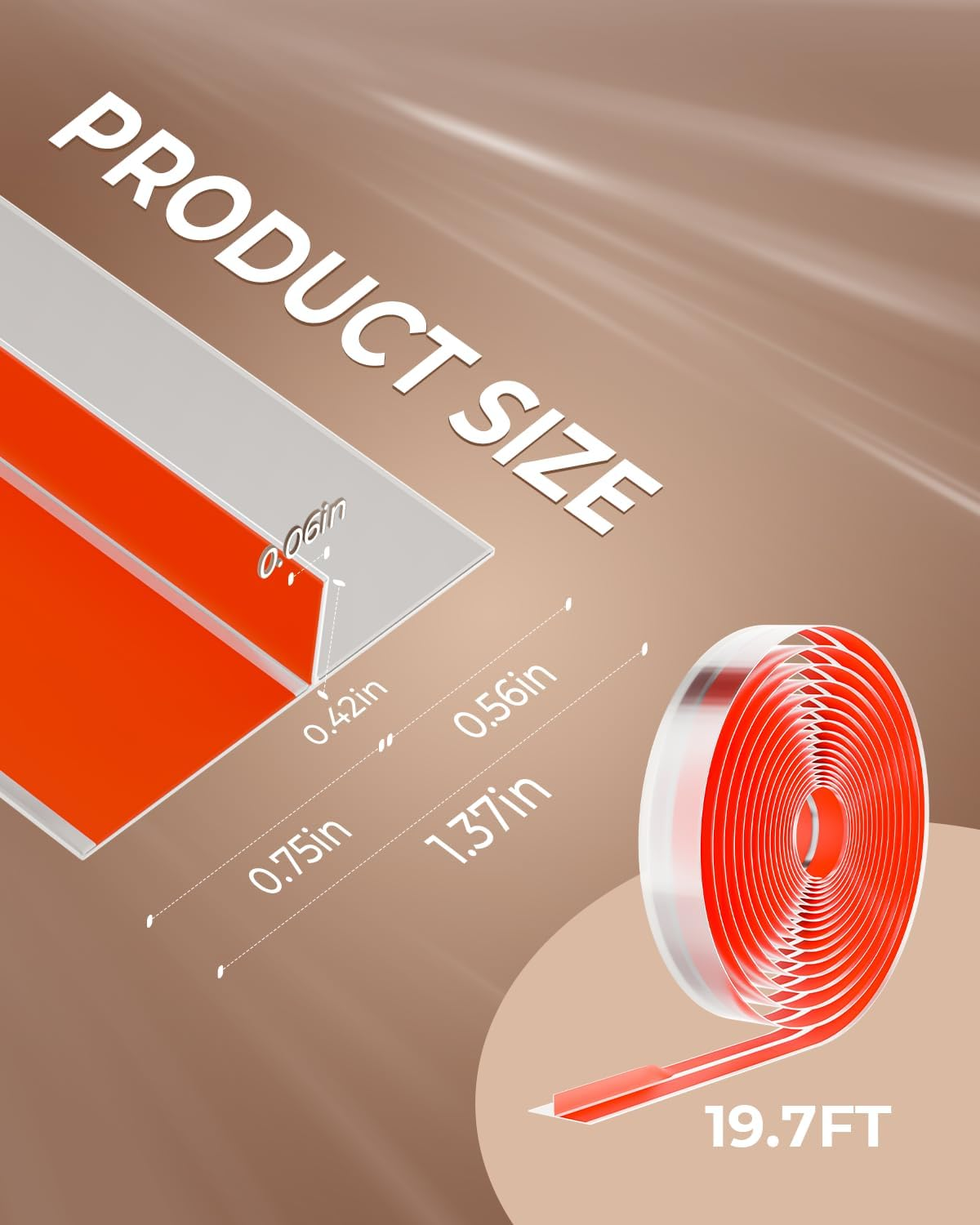 Cleangor T-Shaped Door Draft Stopper, Silicone Transparent Door Stickers, Home Essentials, Sound Insulation, Heat Cold Blockers, (Clear, 1.37 in X 19.7 FT) image number 2