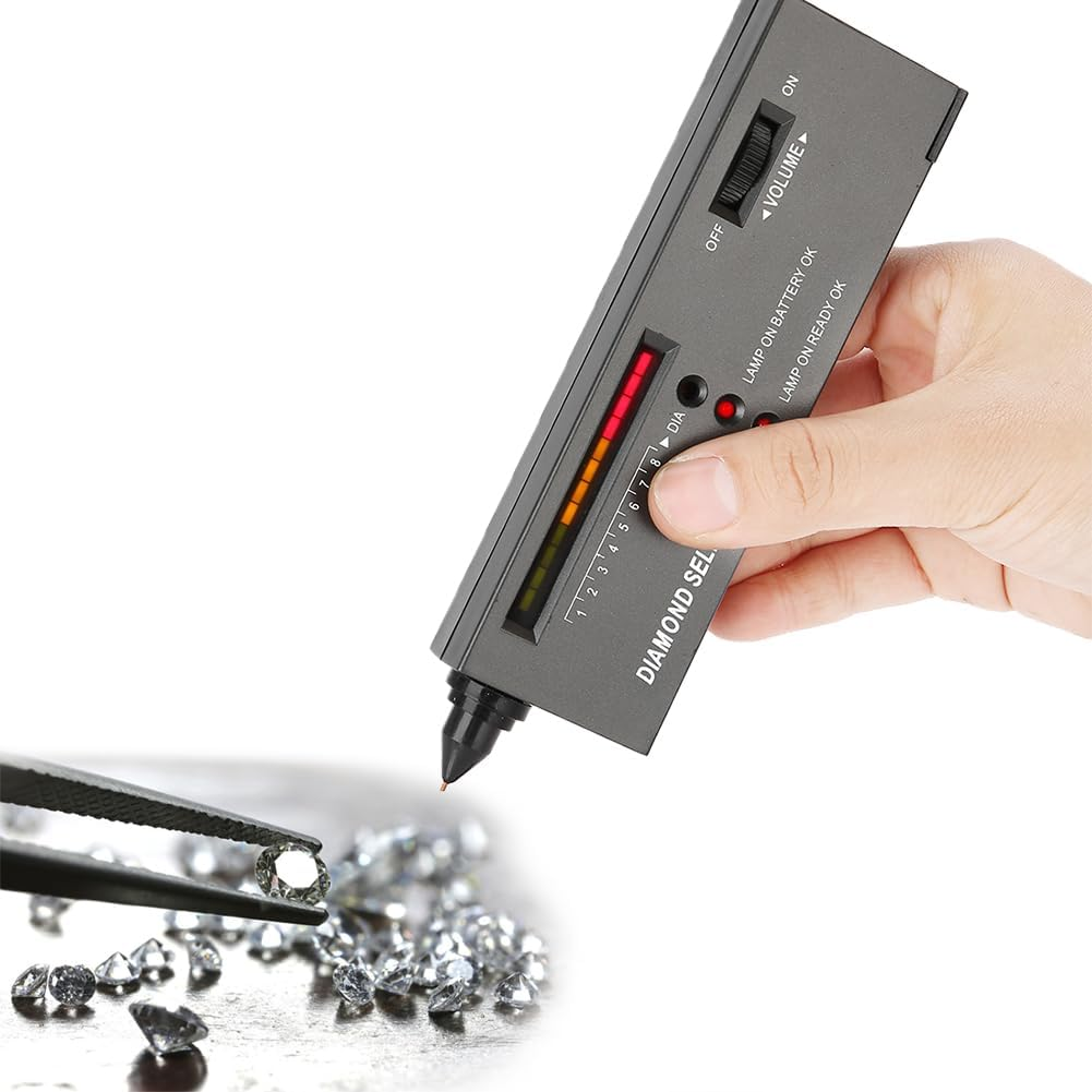 Diamond Tester, Professional Jewellery Drill Pen Testers Jeweler'S Test Equipment Set High Accuracy Movable for Diamonds Sapphire Ruby Crystal Agate Gemstones Discriminator Precision Tool Black image number 4