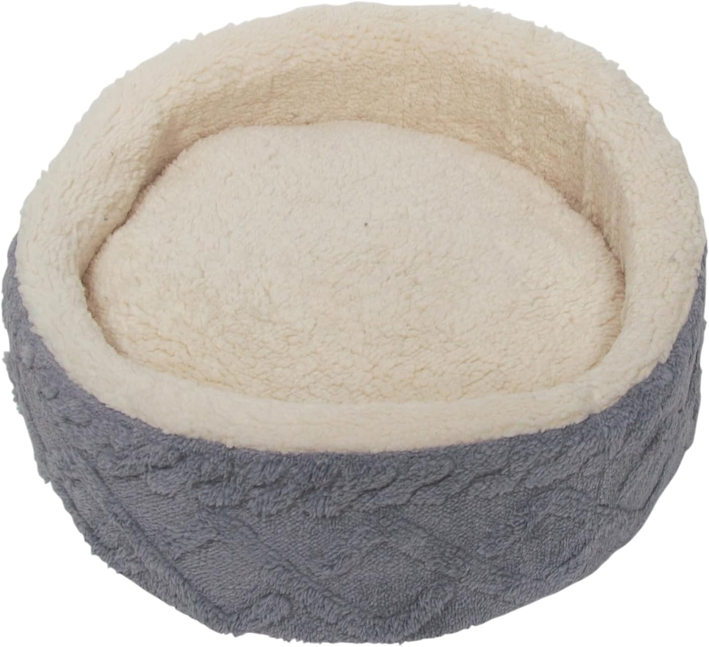 JACK and VANILLA, Cuddly Basket for Cats, Elegant Design, Soft Padding, Easy Care, Ideal for Small Cats, Diameter 48 X 8 Cm, Taupe, Fuzz Model