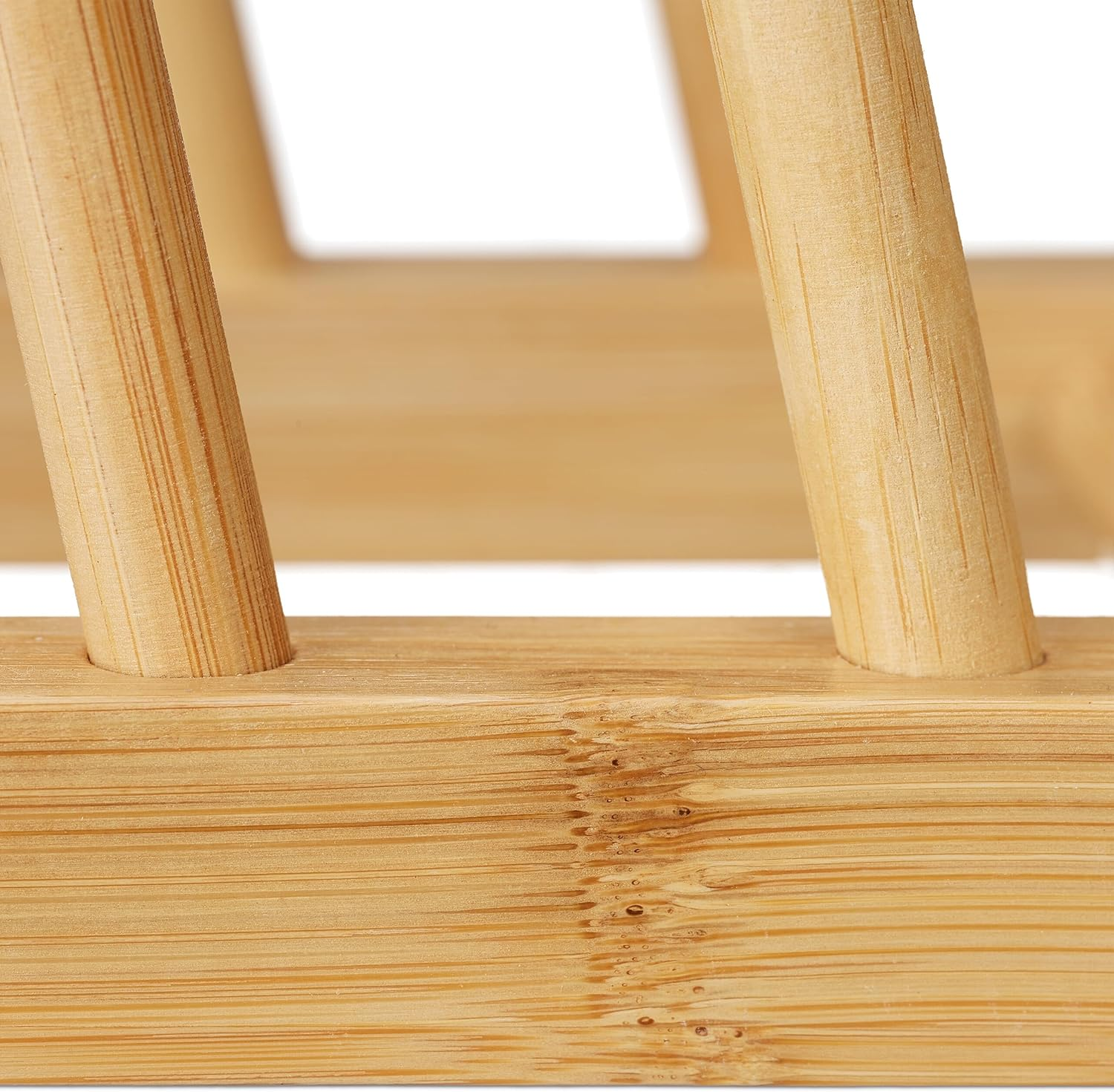 Relaxdays Plate Stand for 8 Plates, Boards, Lids, Set of 3, Bamboo, H X W X D: 12 X 12.5 X 34 Cm, Natural image number 5
