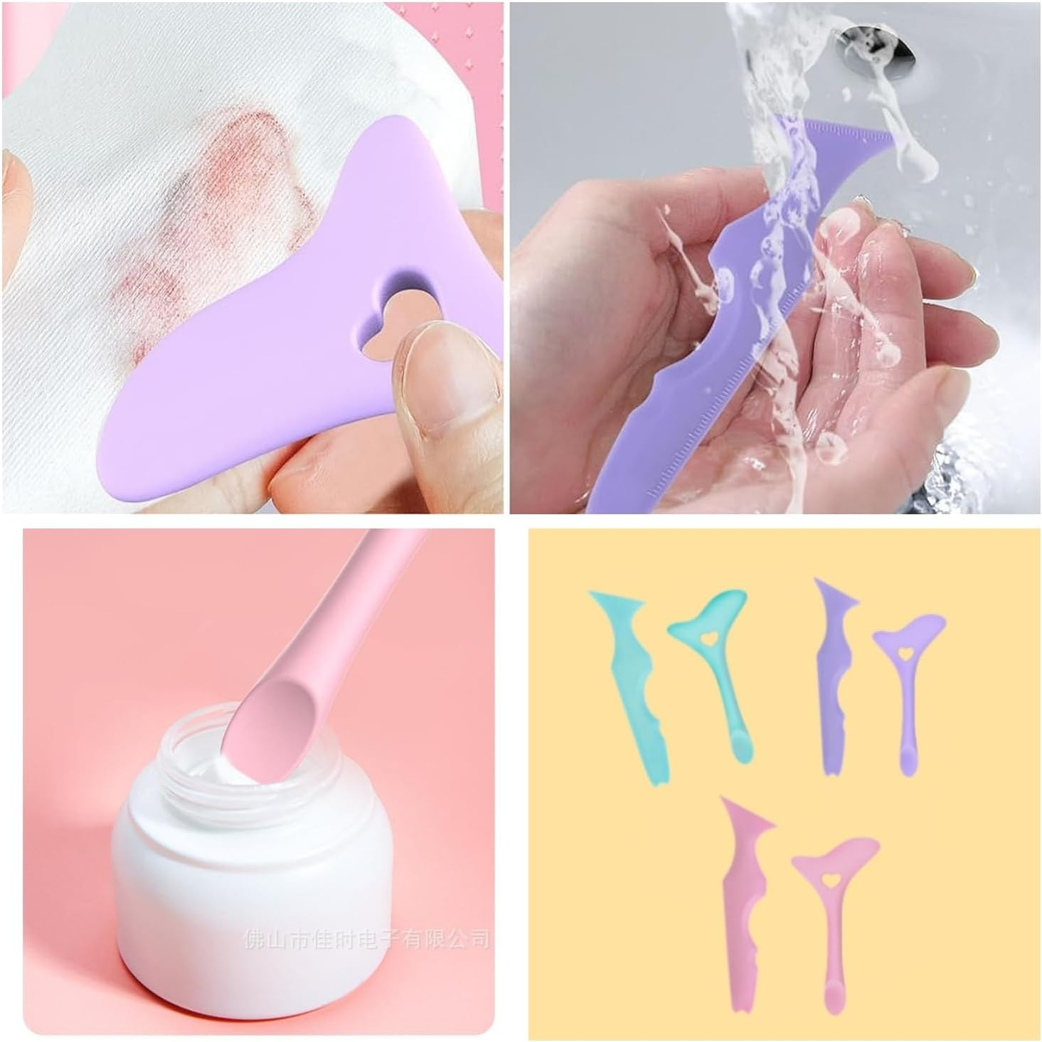 2Pcs Multifunctional Eyeliner Stencils, Eye Makeup Tool Set Wing Eyeliner Aid Silicone Beauty Ruler as Eyelash Shield/Eyebrow Shaping/Jaw Line/Lip Line for Beginners (Purple) image number 3