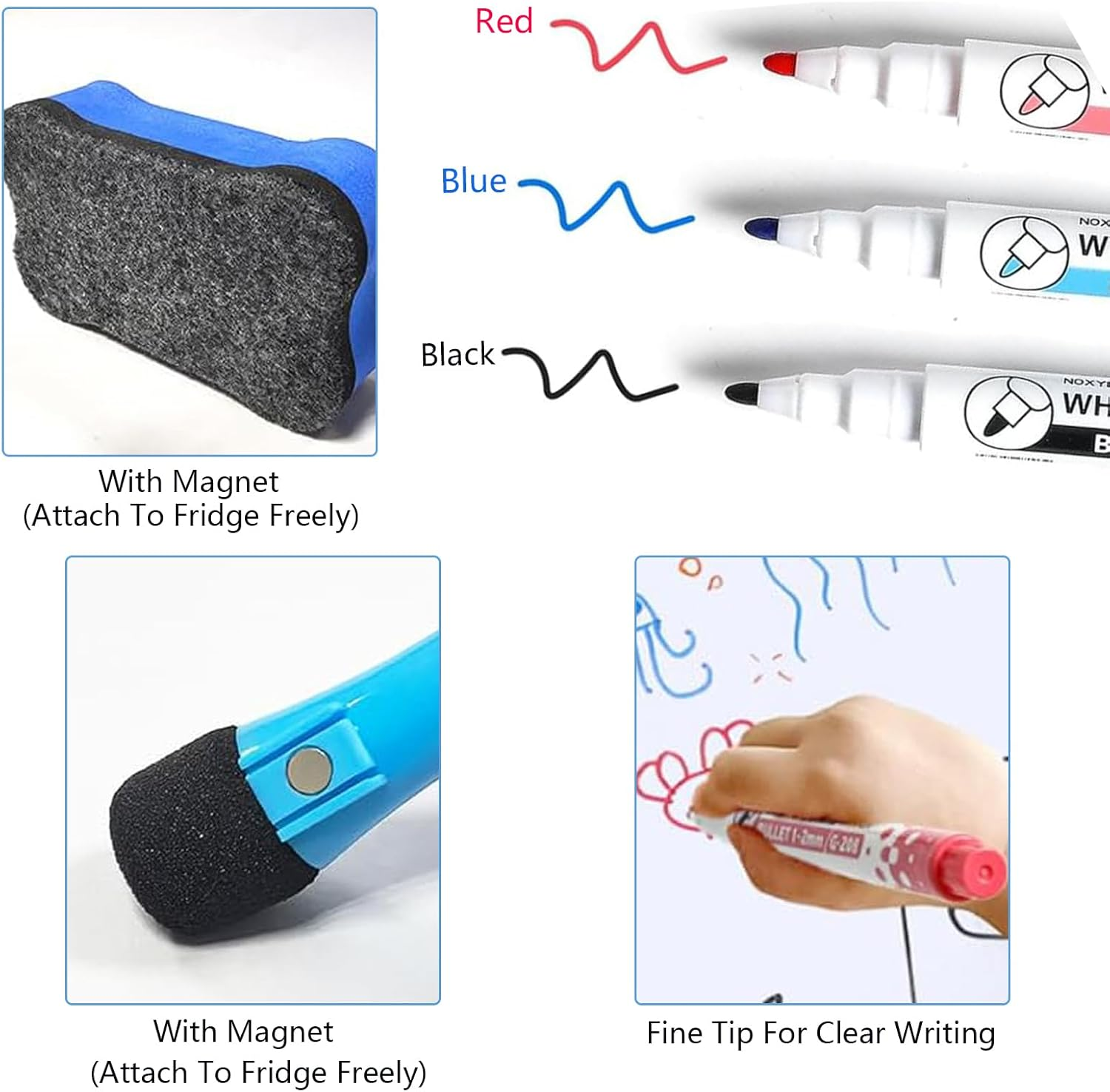 Magnetic Whiteboard for Fridge,Reusable Dry Erase Board Self Adhesive for Office,School,Home,12X8 Inch,White image number 4