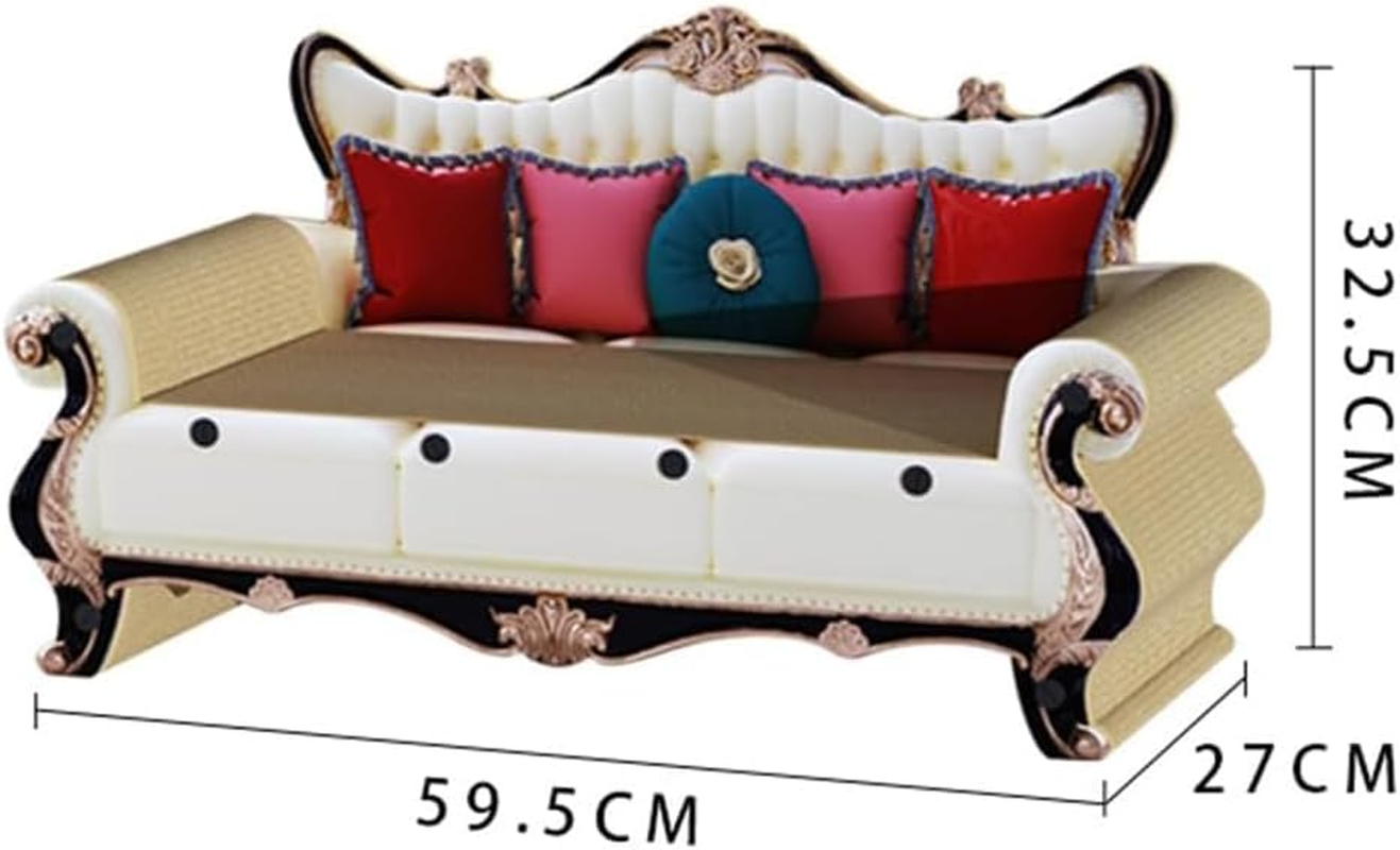 TOMVAES Cat Scratcher Sofa, Vintage Style Cardboard Cat Bed and Scratching Board, Corrugated Paper Cat Furniture Protector for Indoor Cats Red image number 5