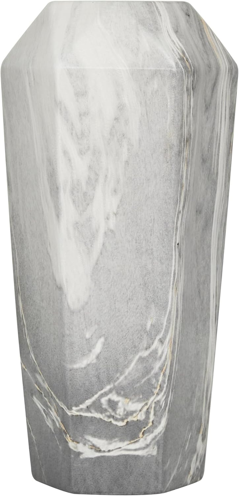 Deco 79 Ceramic Decorative Vase Faux Marble Centerpiece Vase, Flower Vase for Home Decoration 7" X 7" X 14", Black image number 2