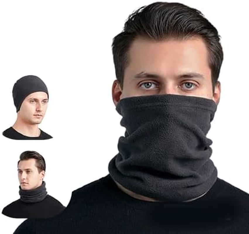 Winter Warm Neck Gaiter Fleece Neck Warmer Windproof Sports Headwear Skiing Neck Protector Plush Hat Cycling Face Mask - Blue image number 3