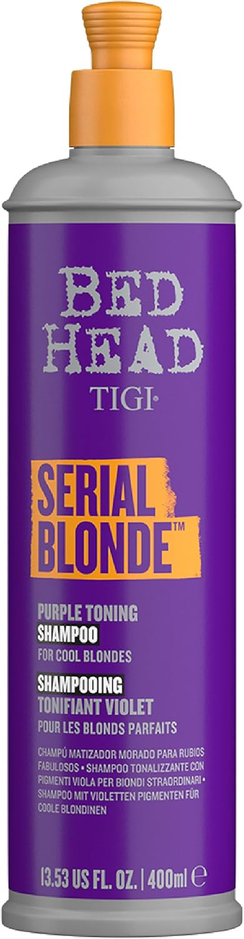 TIGI Bed Head Serial Blonde Purple Toning Shampoo 400 Ml - Orange Scent, Sulfate Free, Liquid, Chemically Treated Hair image number 6