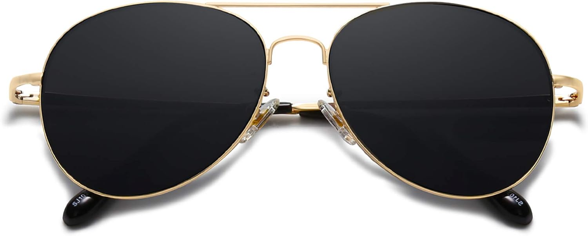 SOJOS Classic Aviator Sunglasses for Women Men Metal Frame Spring Hinges SJ1030 with Gold/Grey image number 4