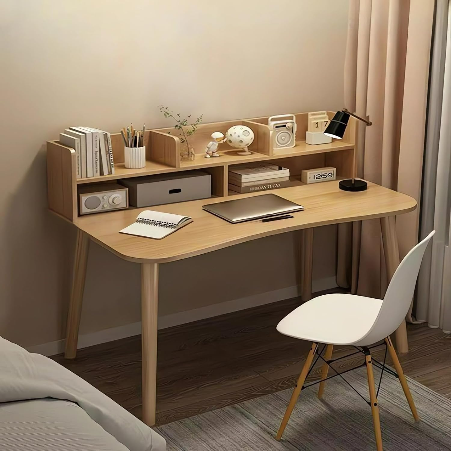 Home Office Desk, Computer Desk, Wood Dormitory Study Desk, Writing Desk, Bedroom Desk A58 (H Wood, 100X50X73CM)