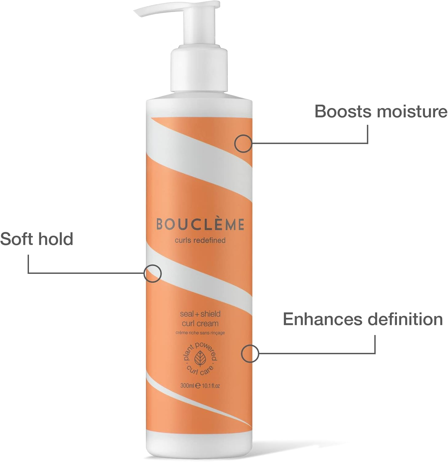 Boucl&egrave;me Seal + Shield Curl Cream - Light Curl Cream to Protect against Moisture - 96.98% Natural Ingredients and Vegan - 300Ml White image number 2