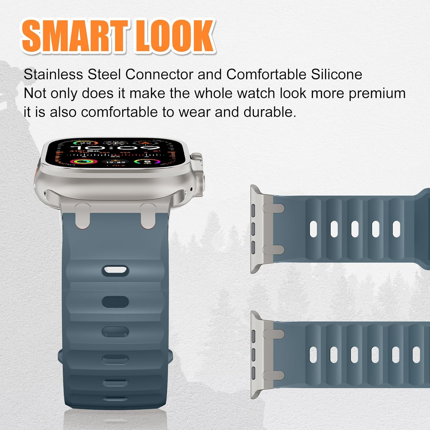 Sport Band for Apple Watch Band 49Mm 46Mm 45Mm 44Mm 42Mm(Series 3) Men,For Apple Watch Strap Silicone Wristband Bracelet Iwatch Ultra 2 Ultra Series 11 10 9 8 7 SE3 SE 6 5 4 3 Strap image number 5