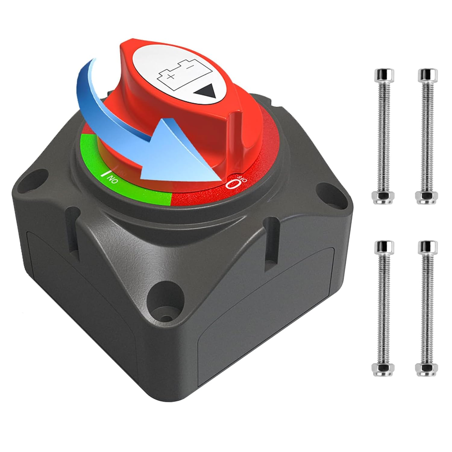 MAEZOE Battery Disconnect Switch 12V Master, 12V-48V Waterproof Battery Shut off Switch 275Amps High Current for Car Marine Boat RV (On/Off) image number 5