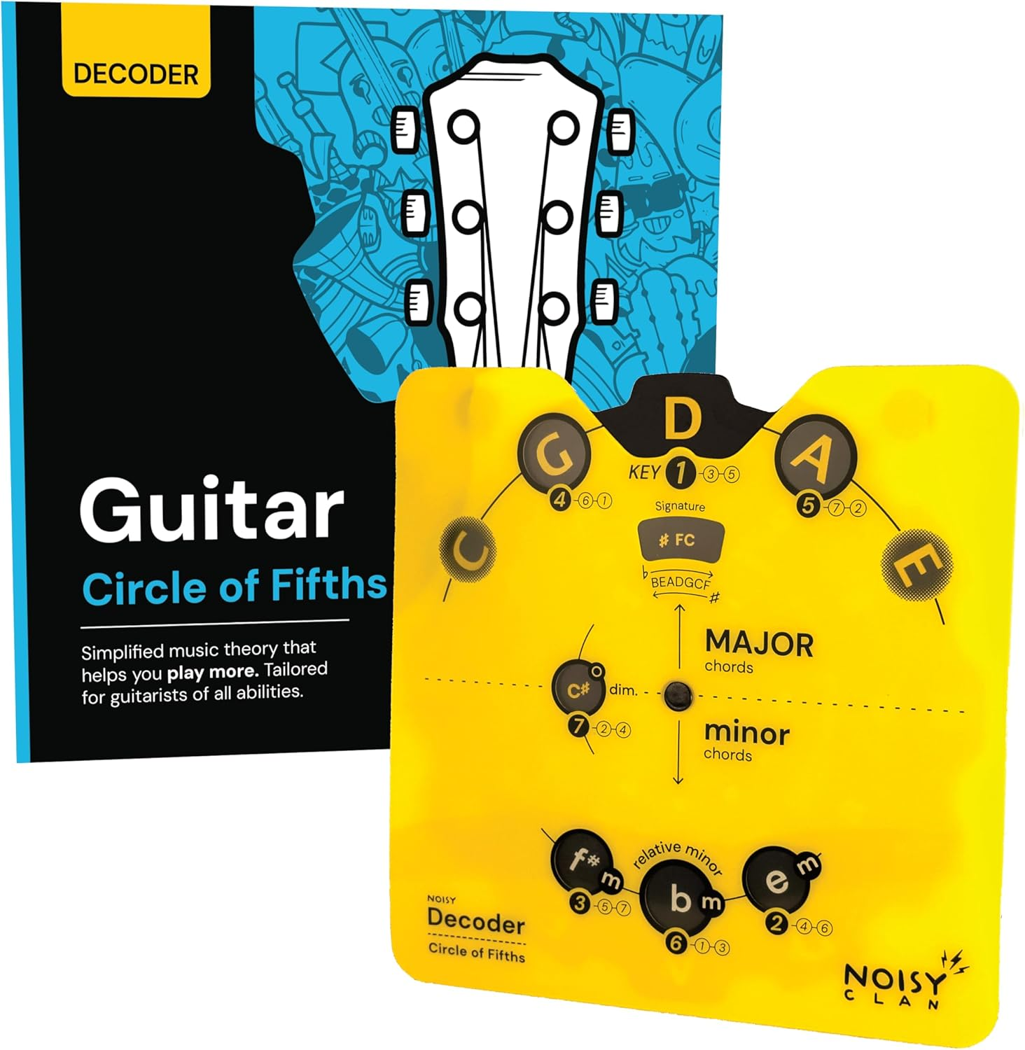 Circle of Fifths Chord Wheel - All Musical Instruments Edition - Make Music Theory Easy, Learn Keys, Chords and Songwriting. Play More Music, Suitable for All Levels and Instruments image number 1