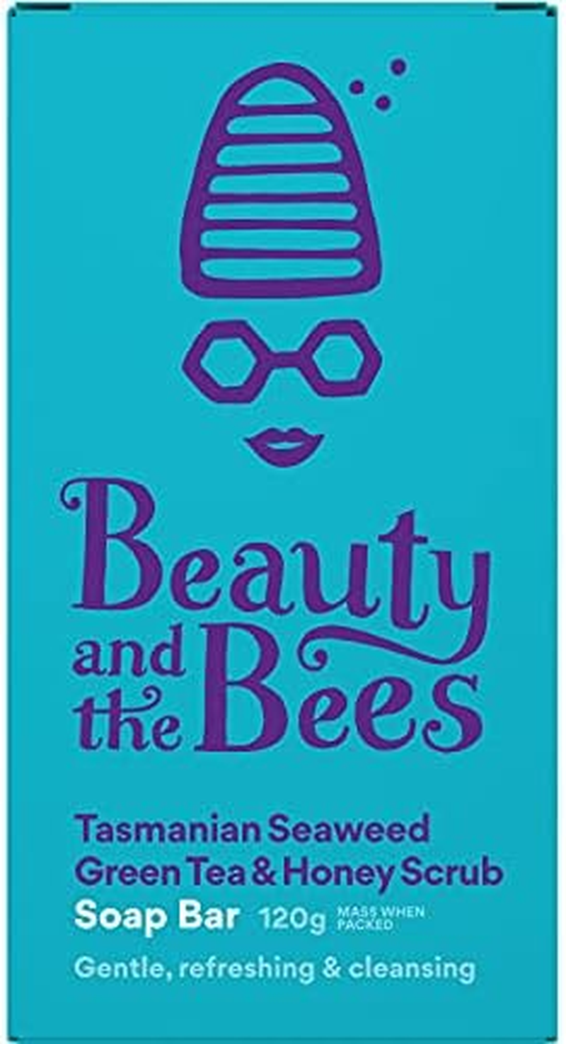 Beauty and the Bees 100% Natural Tasmanian Seaweed & Green Tea Leatherwood Honey Soap Scrub Bar Cleanser for Face Hands & Body | Zero Waste & Eco-Friendly image number 1