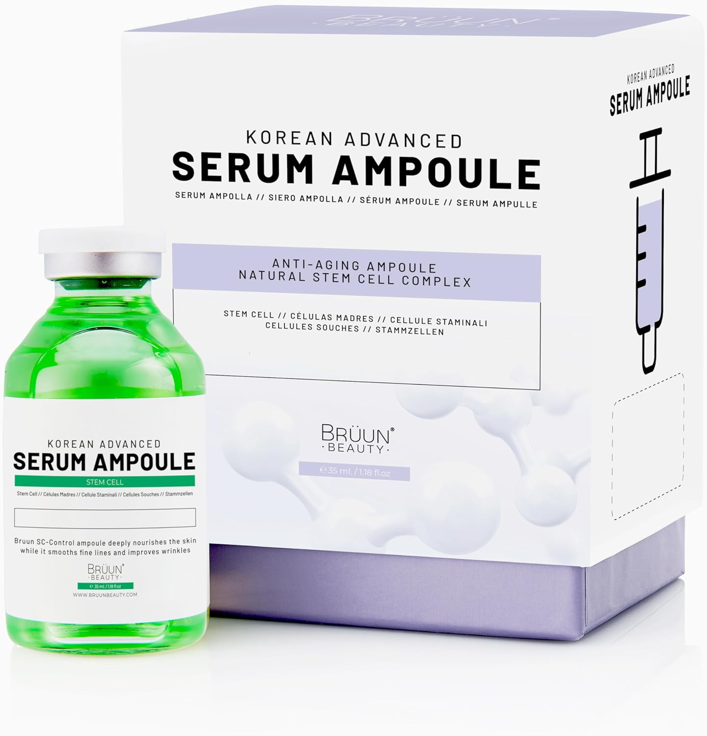 BR&Uuml;UN SC - Control Stem Cell Ampoule - Micro Needling Korean Serum Booster for Face and Body to Use with and without Derma Pen Microneedling Skin Care Serum 1.18 Fl.Oz image number 5