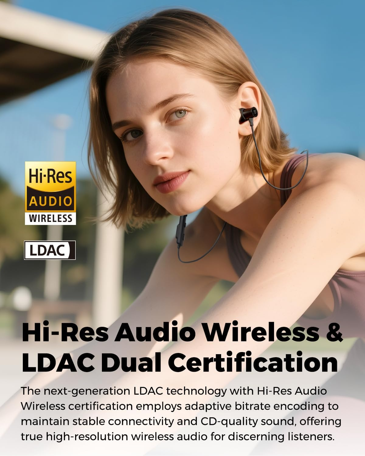 【2025 VGP Winner】 SOUNDPEATS Q40 HD Bluetooth Neckband Headphones, Hi-Res Certified with LDAC, 20H Battery Life, AI Noise Cancelling Mic, IP67 Waterproof Wireless Earphones for Sports, Running, Work image number 3