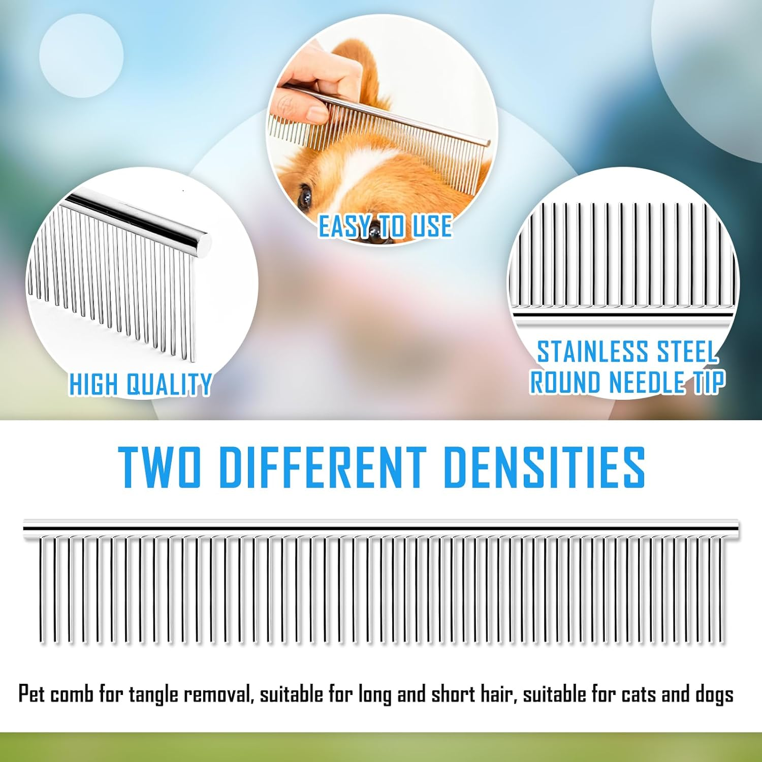 Byffoer Dog Brush Long Hair and Cat Brush Long Hair Undercoat, Dog Brush Cat Brush for Long Hair, Handle with Hanging Hole Dog Brush against Tangles for Cats Dogs image number 3