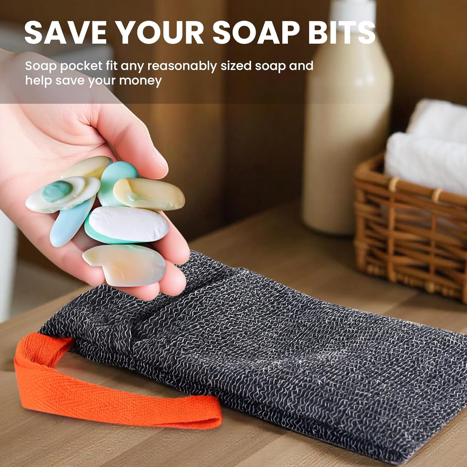 RIYNIBIY Soap Bag, 2PCS Exfoliating Bar Soap Pouch & Soap Saver Bags for Shower, Premium Loofah Family Set for Bath, Gym, Travel with Quick-Dry Mesh &ndash; Perfect Gift image number 6