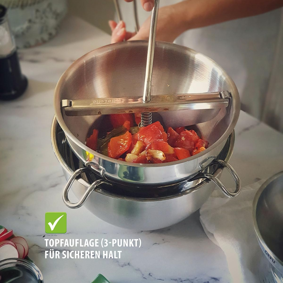 GEFU Flotte Lotte Multifunctional Food Mill, Silver, 24200 image number 2