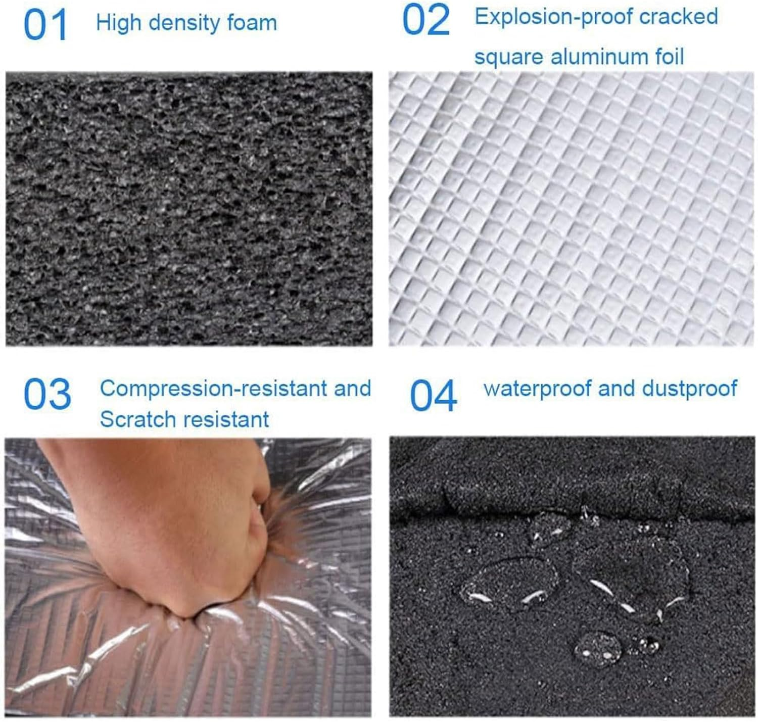 Homodoskey Sound Deadener, Noise Proofing Insuation Mat Auto Heat Shield Foam- 394Mil 21.53Sqft Car Sound Deadening Material Mat, Auto Audio Deadener Foam for Hood Engine Roof Trunk image number 5