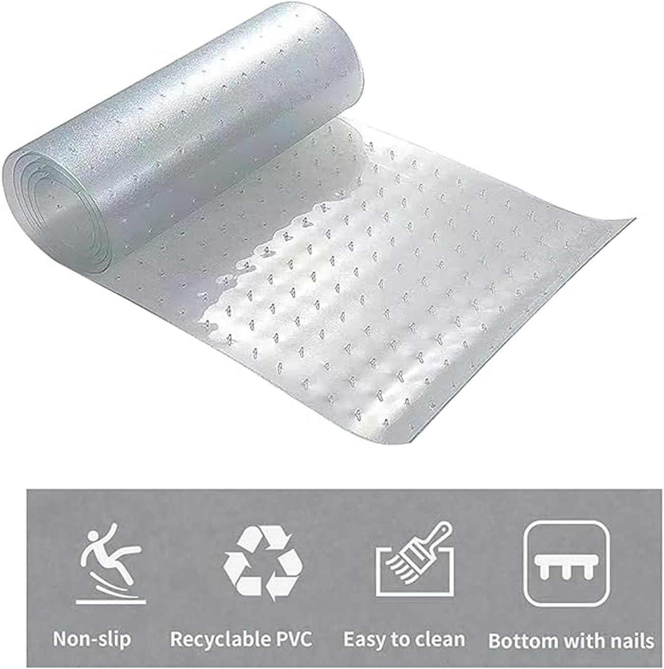 WEZCHUGHAOL 3.6Ftcarpet Protector for Pets-Cat Carpet Protector for Doorway, DIY Anti-Slip anti Scratch under Door Cat Scratch Protector Mat,Easy to Cut Clear PVC Carpet Scratch Stopper image number 1