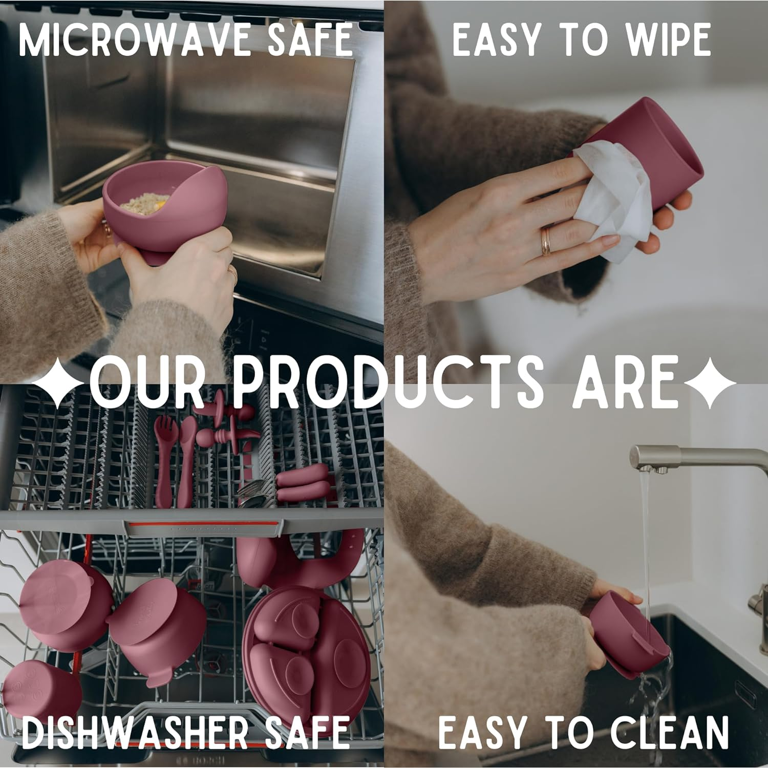 2 Piece Silicone Suction Plates for Babies & Toddlers - 2 Piece Divided Baby Feeding Dish Set, Unbreakable & Travel-Friendly image number 1