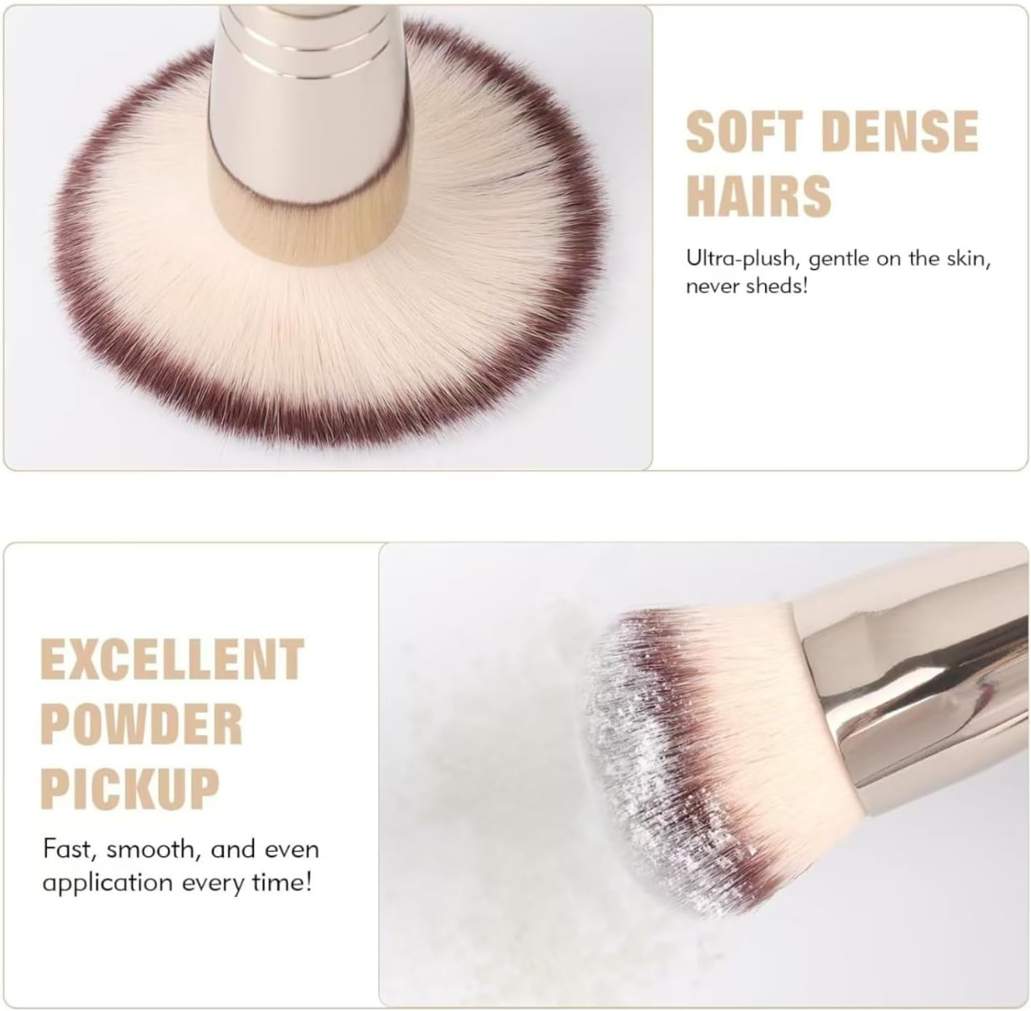 Double-Ended Eyeshadow Brushes, Makeup Brush Set. It Includes Angled Foundation Brushes, Nose Contour Brushes, Facial Contour Brushes, Eyebrow Brushes, Eyeliner Brushes, and Blending Brushes. This 5-Piece Golden Travel Makeup Brush Set Comes in a Box with a Portable Compact Mirror. - Silver image number 5