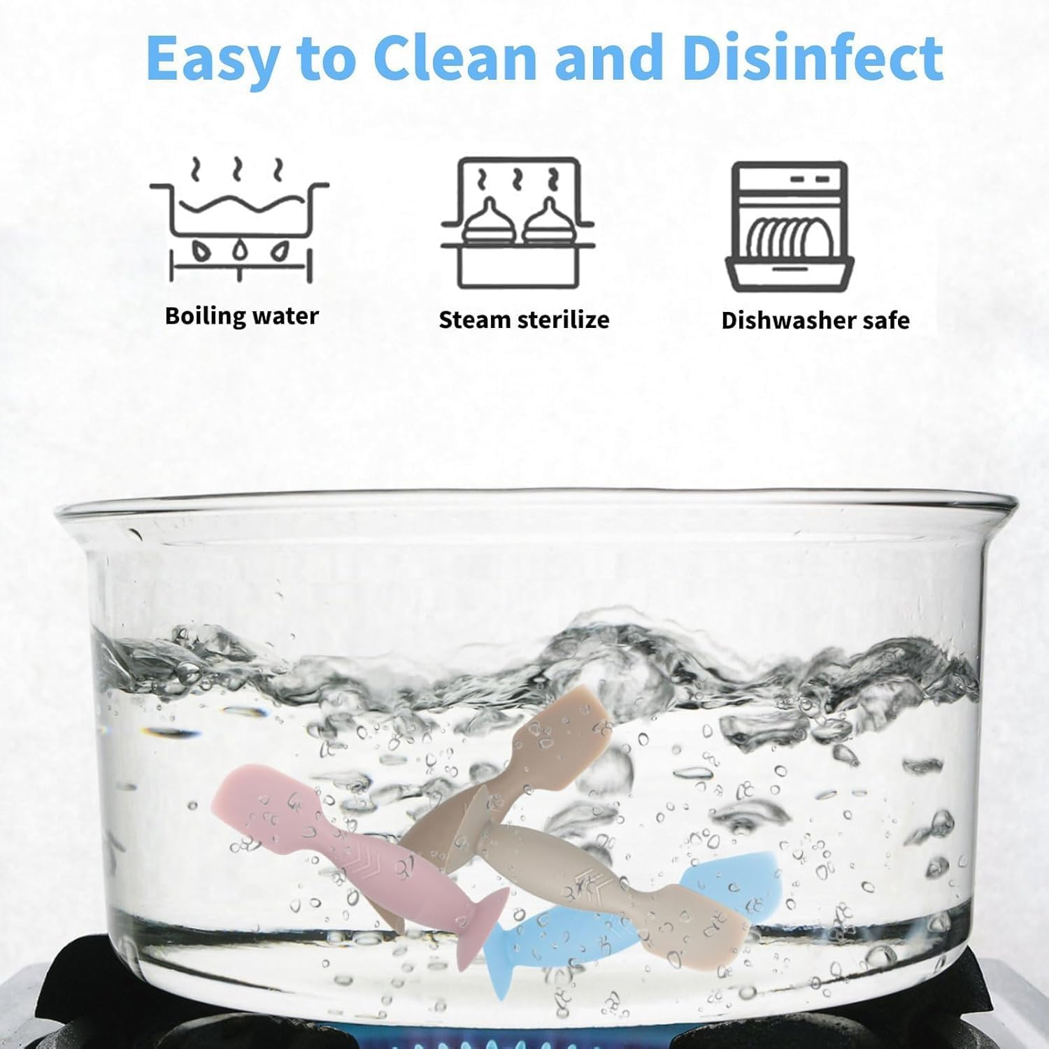 4 Pack Mini Baby Diaper Cream Spatula Applicator, Soft Silicone Baby Butt Paste Spatula Diaper Cream Brush with Suction Cup Base (Brown, Blue, Pink, Gray) image number 6