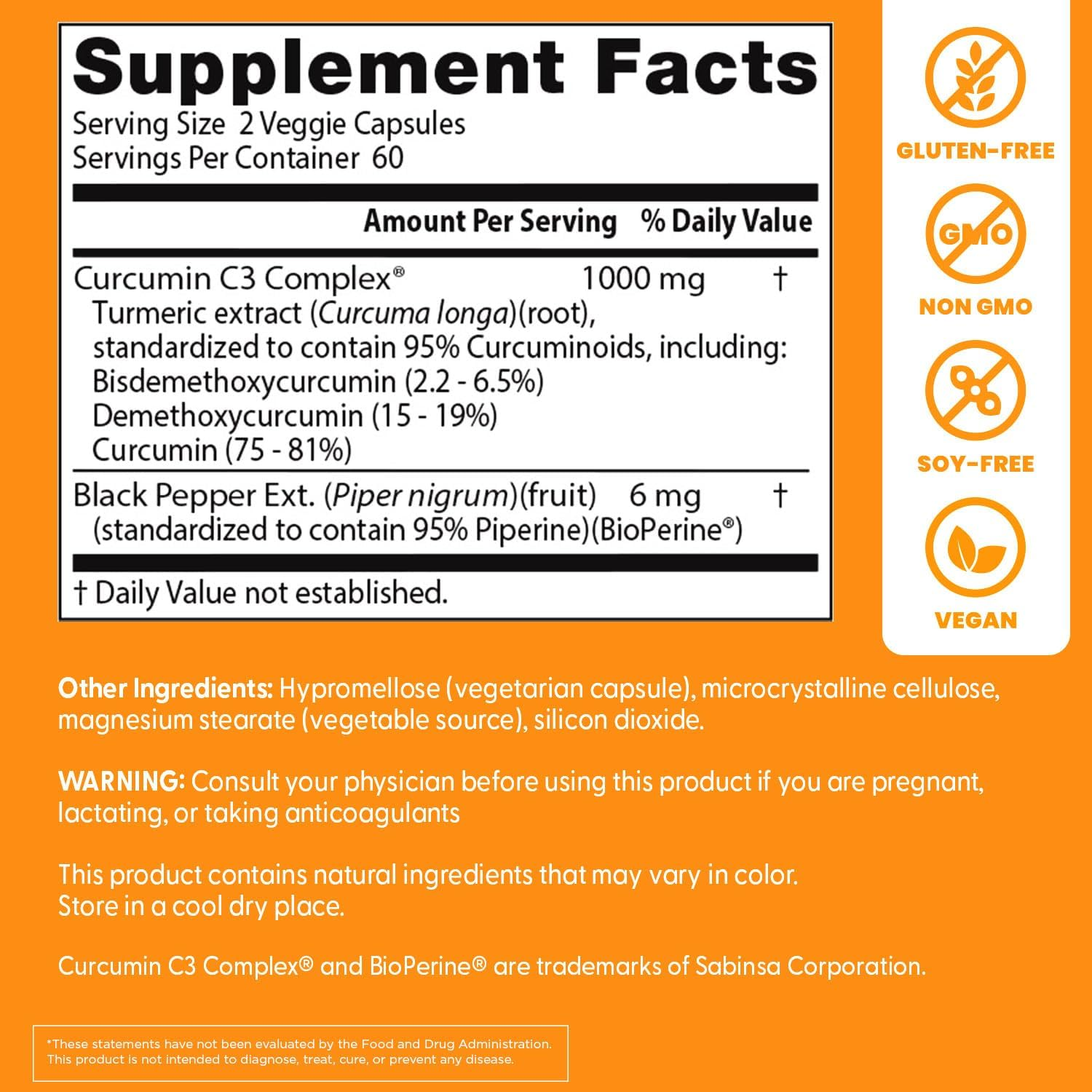 Doctor'S Best Curcumin from Turmeric Root, Non-Gmo, Gluten Free, Soy Free, Joint Support, 500Mg Caps with C3 Complex & Bioperine, 120 Veggie Caps image number 2