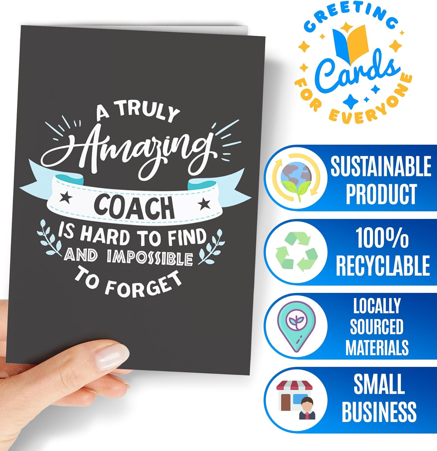 Thank You Card for Coach | Awesome Appreciation Card for Men or Women for Any Occasion: Birthday, Retirement, End of Season - NUM 12