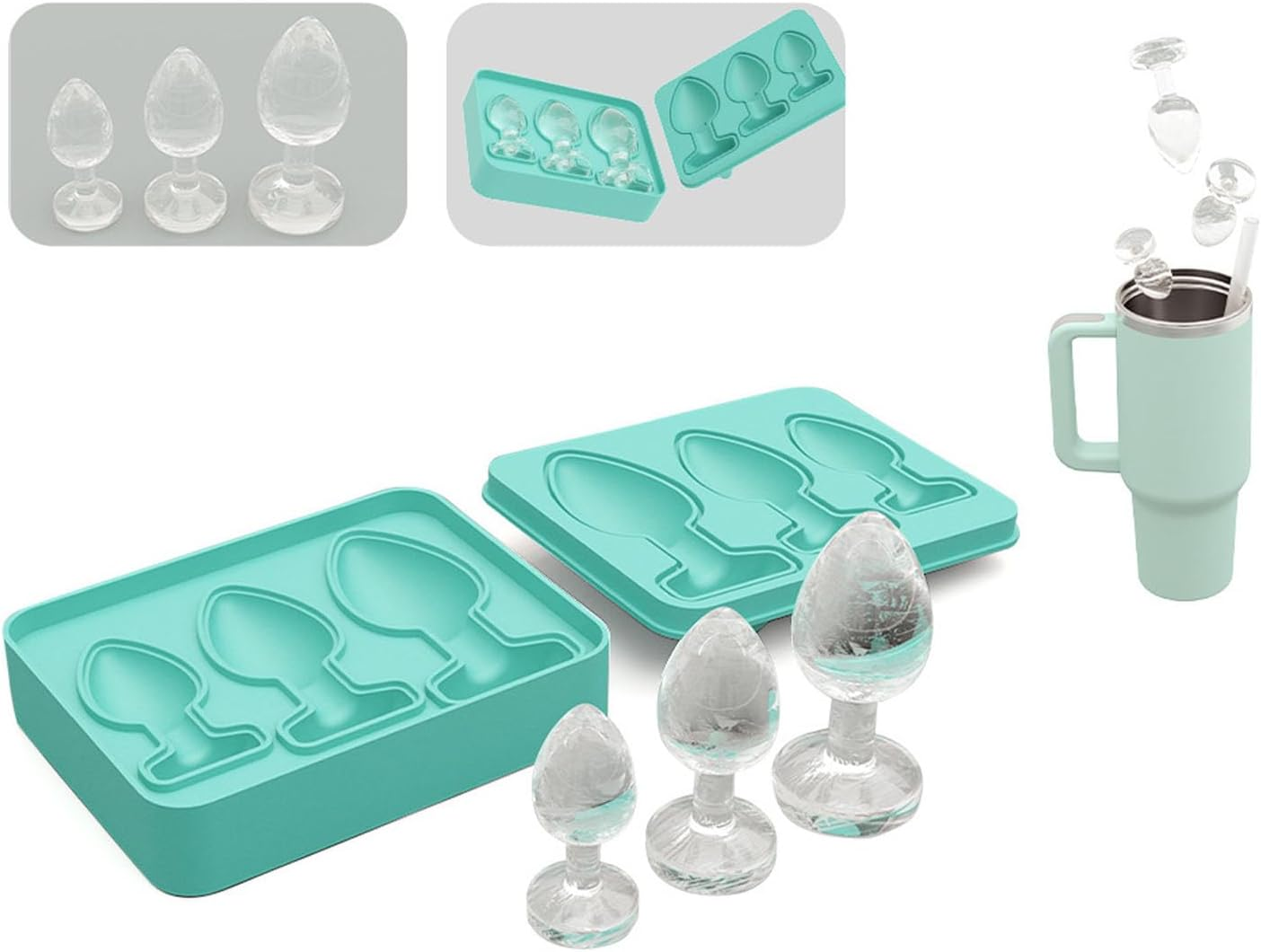 Shaped Large Silicone for Whiskey Cocktails,Brandy and Juice Beverages Tray, Freezer Cocktail Coffee Drinks Beverage Crafting, Plug Bar, Cocktails, Whiskey, Cool Drinks, Tea, Coffee (Khaki) image number 6