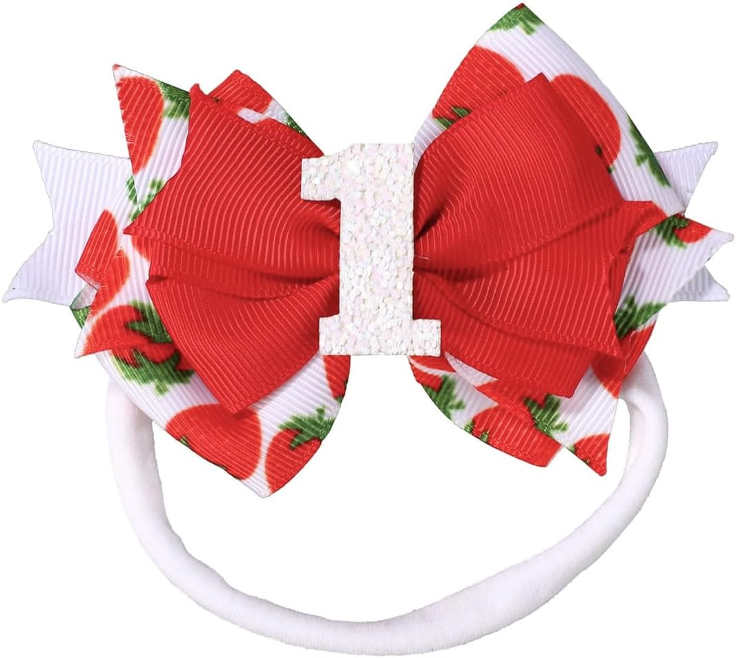 Enwye Birthday Hair Bows Strawberry Style Hair Clip for Party Decoration image number 4