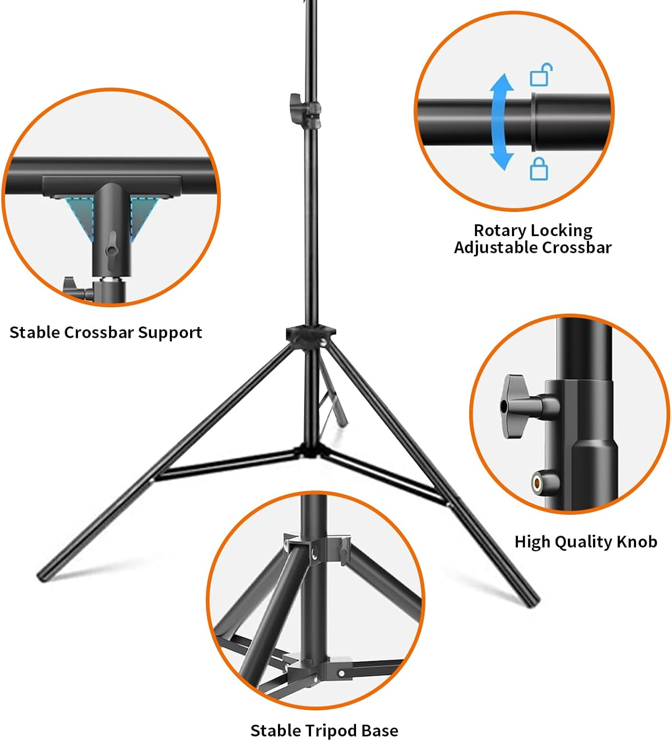 T-Shape Backdrop Stand with Green Screen Stand, 5X8.5Ft Portable Photo Backdrop Stand Adjustable Photography Backdrop,Outdoor Projector Screen for Photography,Parties,Decoration image number 2