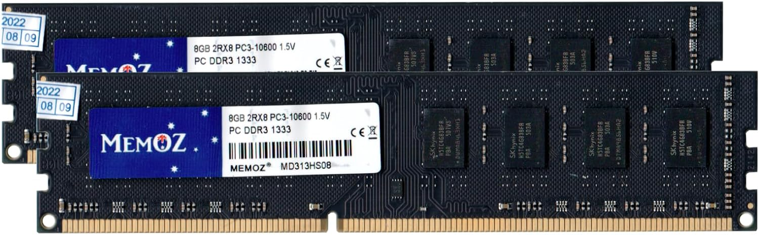 Memoz 16GB DDR3 (2X8Gb) 1333 Mhz Desktop PC3 10600 UDIMM 240 Pins 5 Years Warranty RAM Memory image number 3
