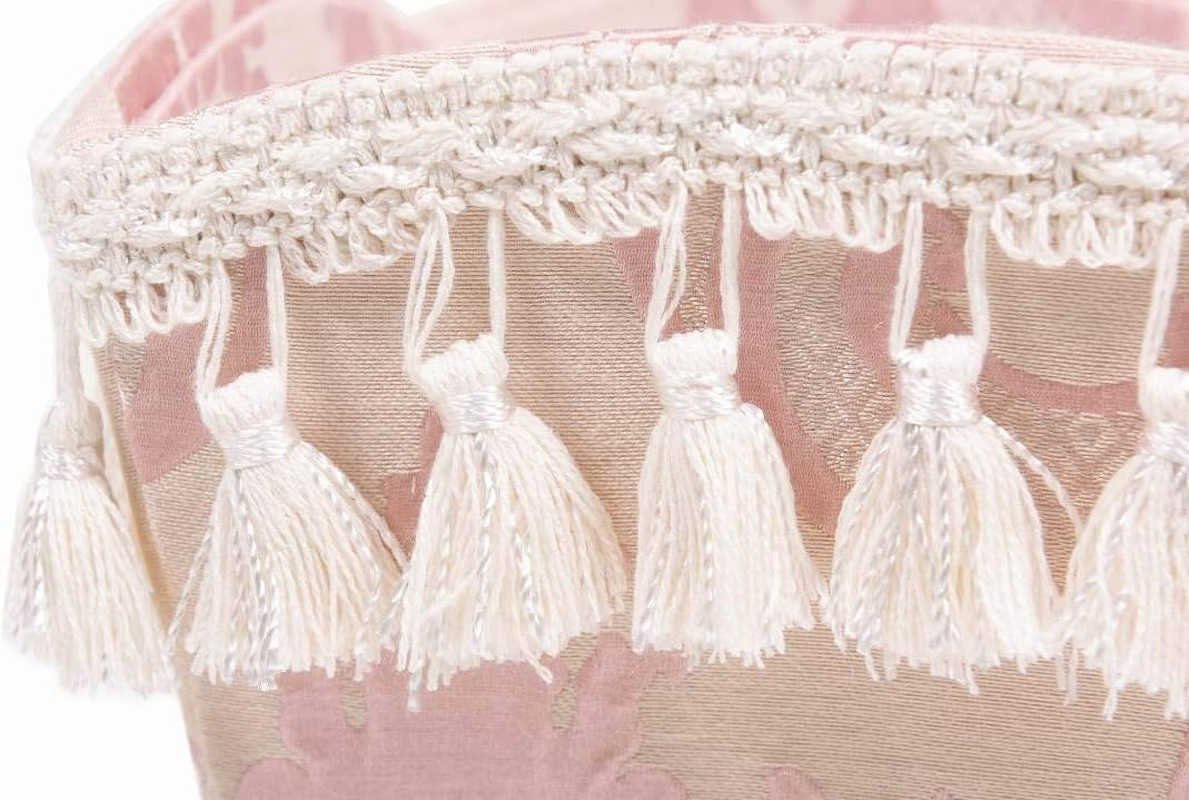 Jennifer Taylor 33026BX Cartonnage Tassel Trash Can, Beauty Salon, Nail Salon, Cosmetics, Makeup, Leone PK Pink Leone image number 1