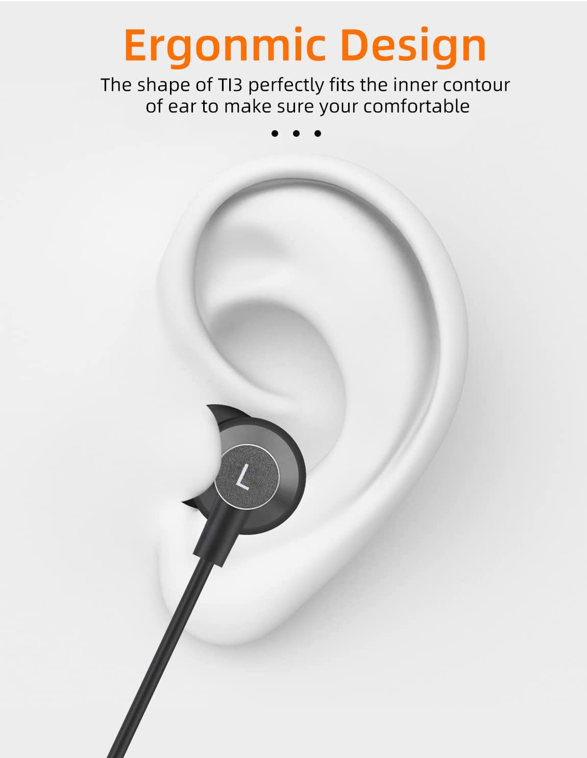 MAS CARNEY TI3 Wired USB Type C Headphones, USB C Earbuds, In-Ear Earphones with Microphone for Samsung S20, Huawei P30 P40, Oppo, Honor, Google Pixel and Other Smartphones with Type-C Interface image number 3