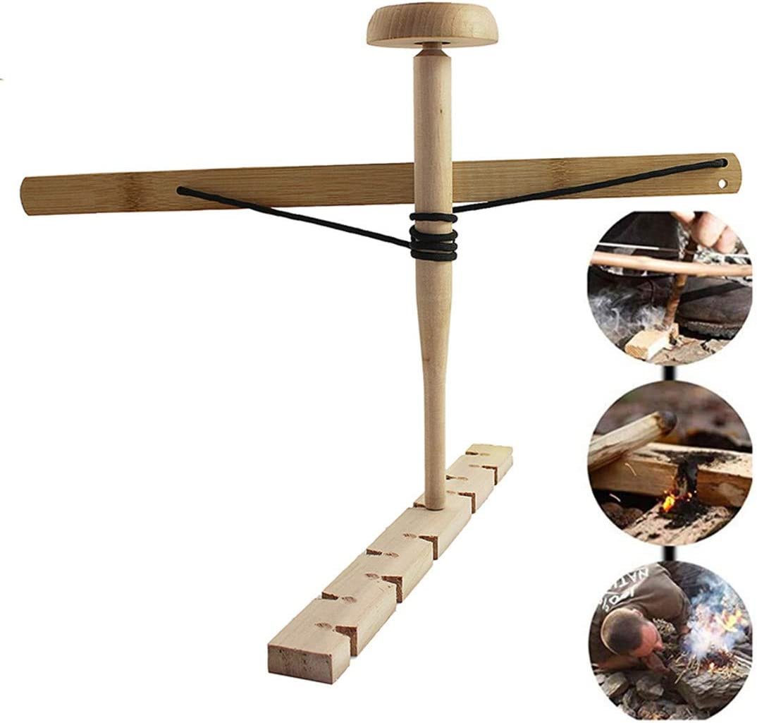 Bow Drill Fire，Bow Drill Kit Fire Starter，Outdoor Adventure Education, Learning to Drill Wood for Fire Training image number 5