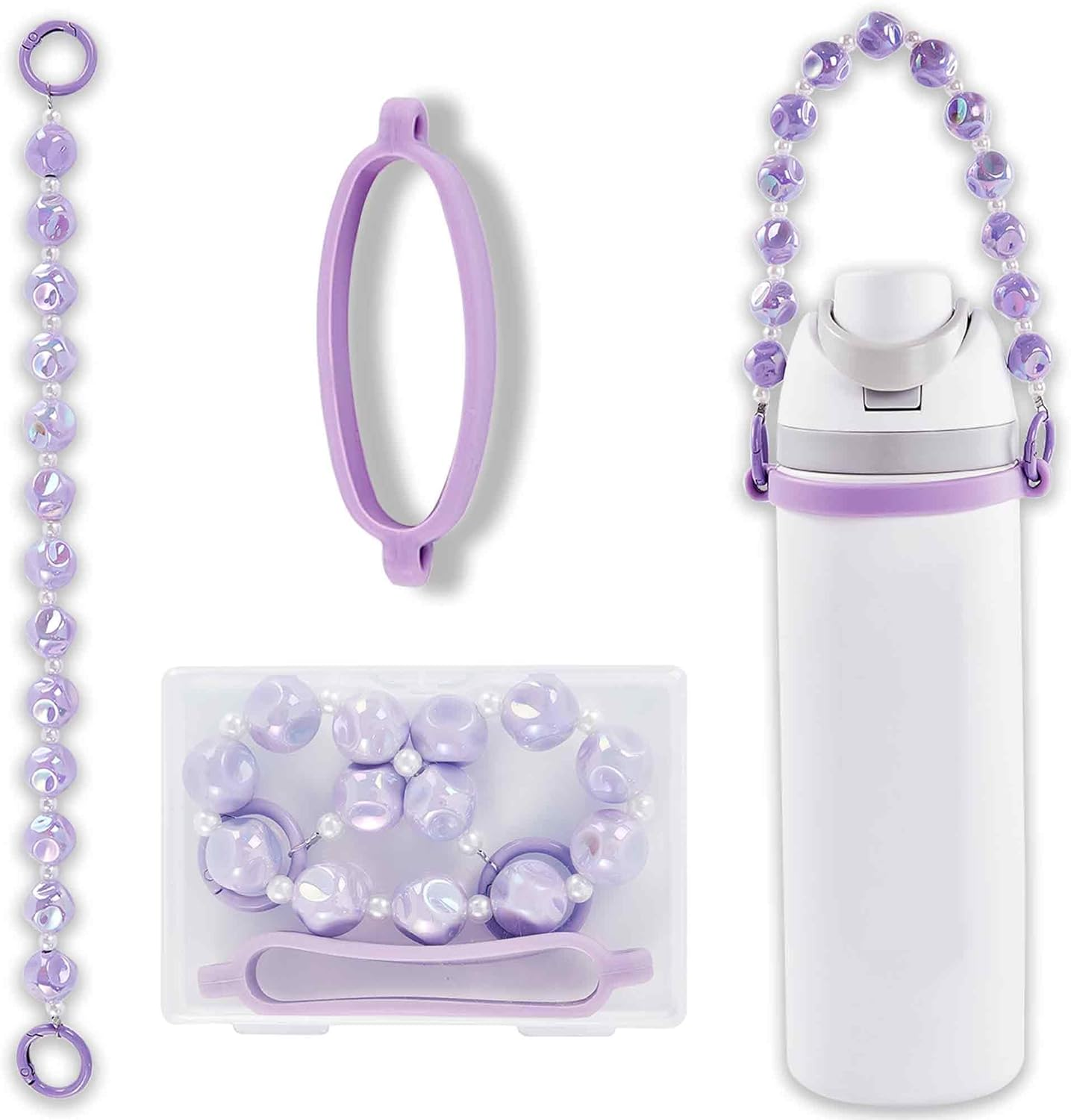 Bottle Silicone Handle Strap,Compatible Owala Freesip Water Bottle - Fits 16Oz to 40Oz, Water Bottle Carrier Grip Accessories for Running Bike, Gym or Jogging