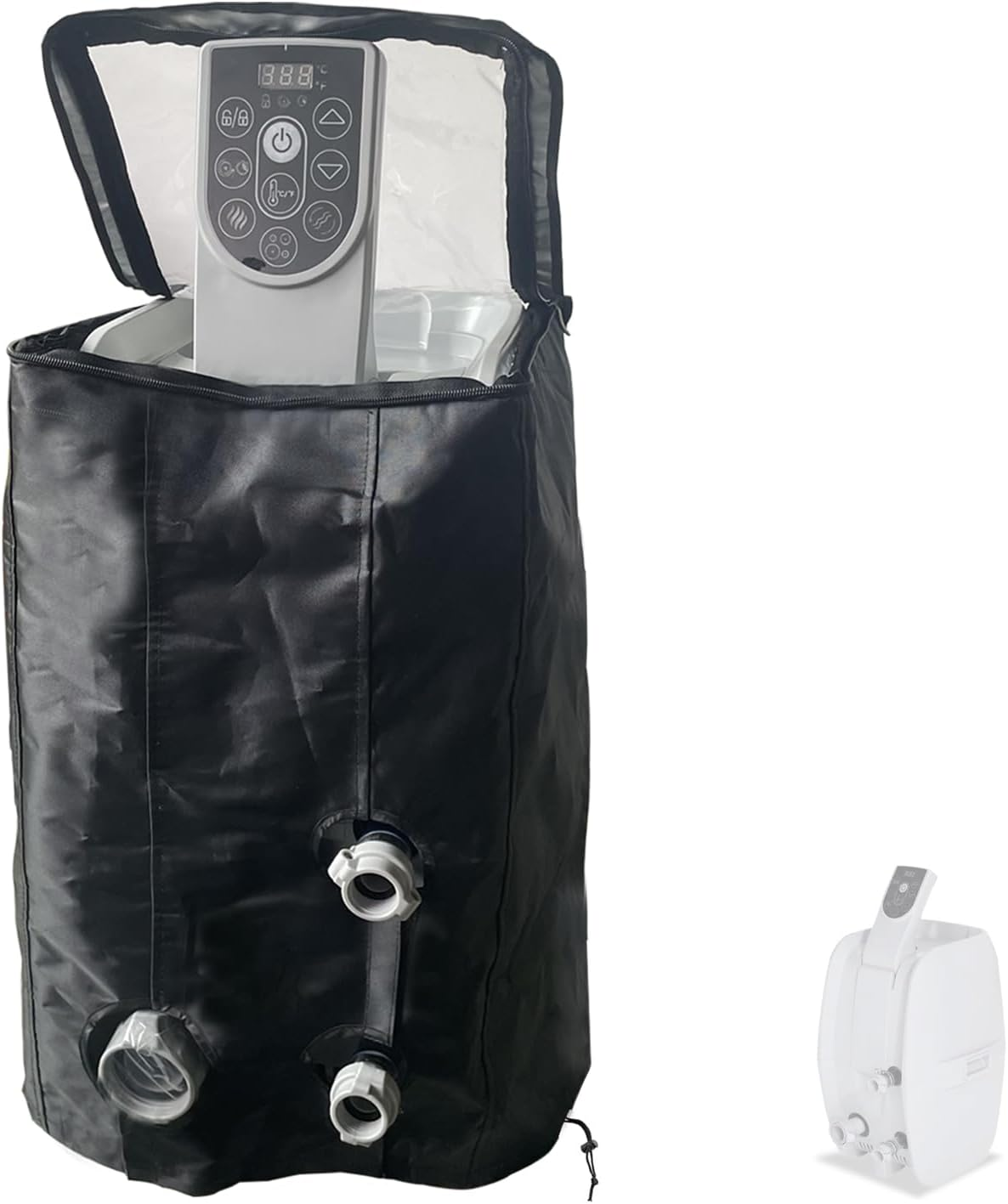 XCZ Inflatable Hot Tub Pump Cover, Fits Three Connecting Tubs (Black, Cover Only)