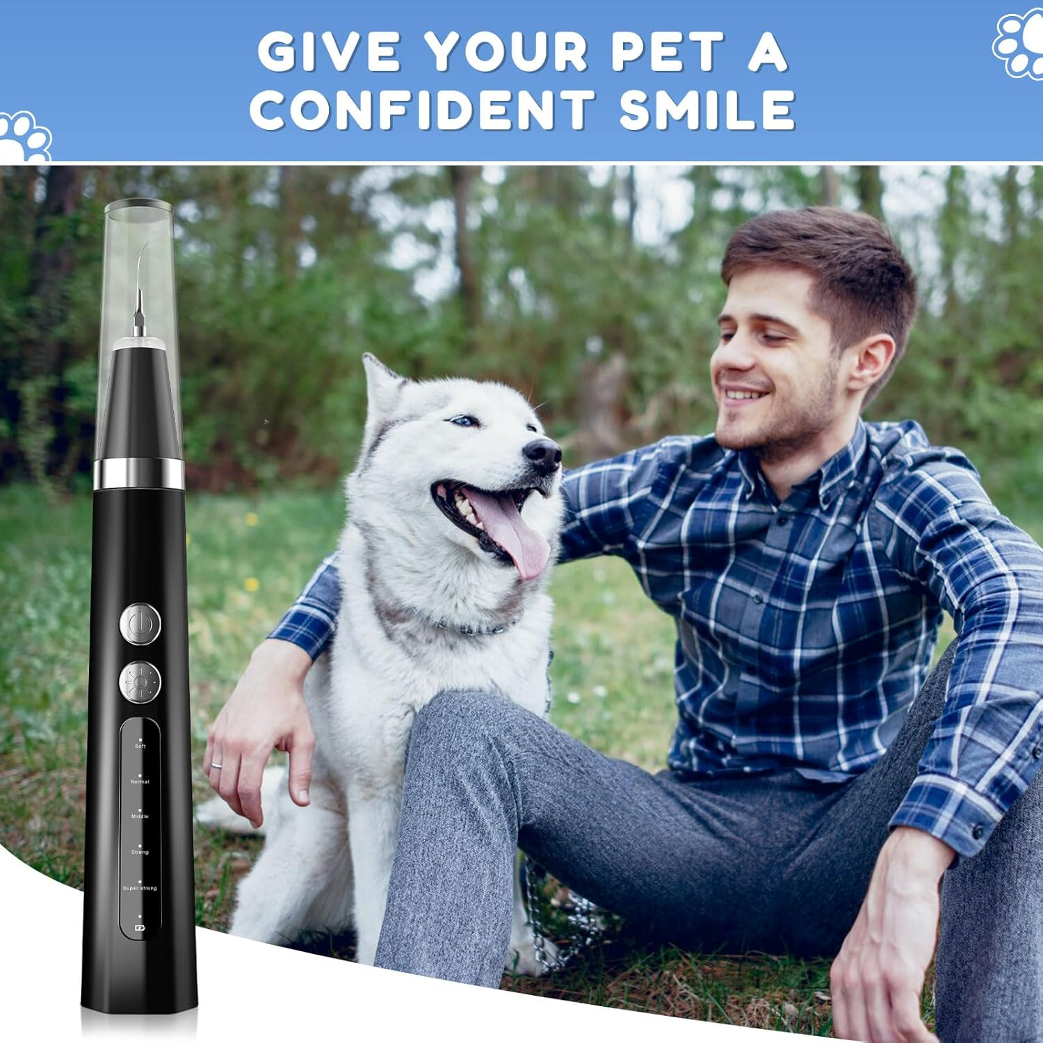 Ultrasonic Tartar Remover for Dogs and Cats, Pet Dental Cleaner, Dog Teeth Cleaning Set, Teeth Cleaning and Cleaning Kit, Fights Tartar, Bad Breath & Gum Disease image number 2