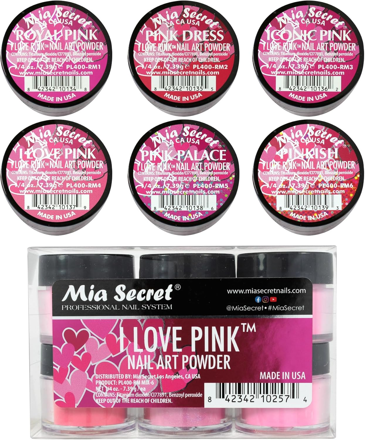 Mia Secret 6PC Nail New Acrylic Art Powder (2 COLLECTIONS) image number 5